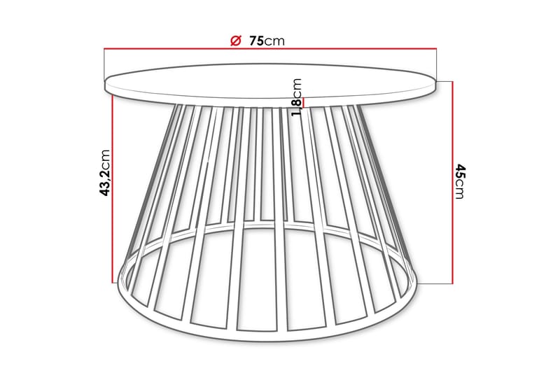 Frosty Sofabord 75 cm - Gull/Svart - Møbler - Bord - Sofabord