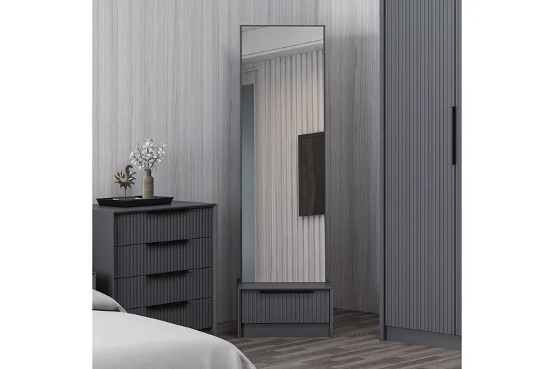 Fruitland Sminkebord 54 cm - Antrasitt - Møbler - Bord - Sminkebord & toalettbord - Sminkebord med speil