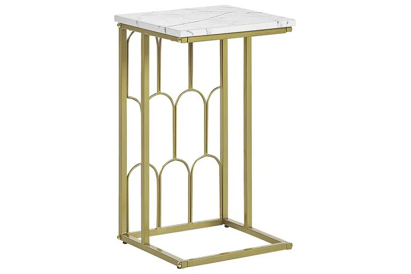 Fuller Sofabord 30 cm, Hvit/Gull