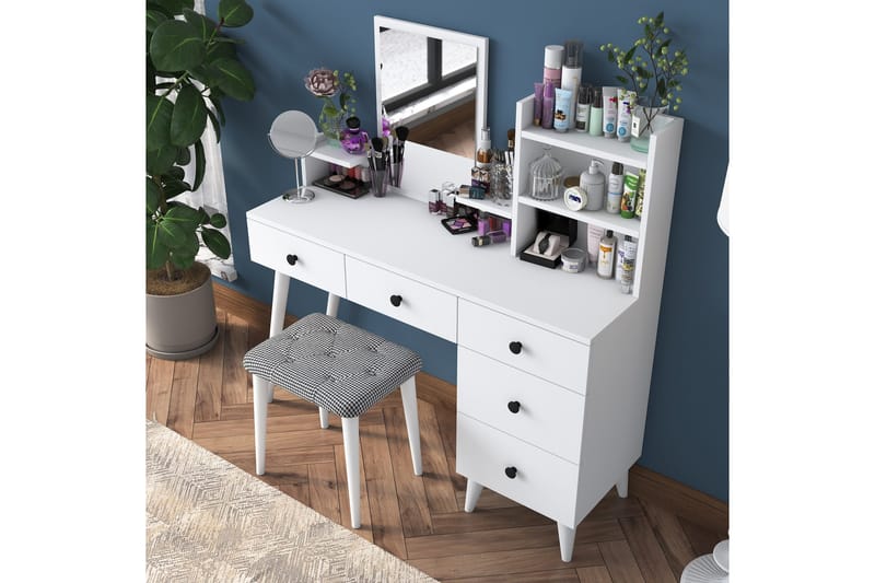 Fynnian Sminkebord 122,2 cm - Hvit - Møbler - Bord - Sminkebord & toalettbord - Sminkebord med speil