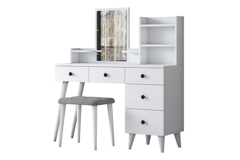 Fynnian Sminkebord 122,2 cm - Hvit - Møbler - Bord - Sminkebord & toalettbord - Sminkebord med speil