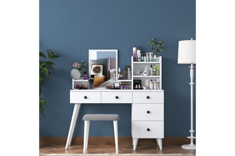 Fynnian Sminkebord 122,2 cm - Hvit - Møbler - Bord - Sminkebord & toalettbord - Sminkebord med speil