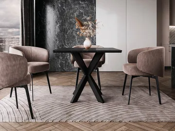 Fynrel Spisebord 90 cm Kvadratisk - Svart - Møbler - Bord - Spisebord & kjøkkenbord