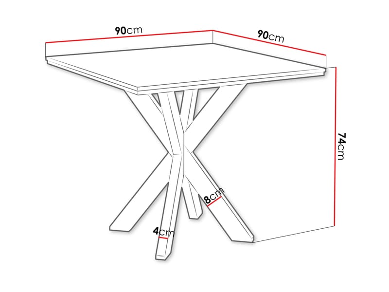 Fynrel Spisebord 90 cm Kvadratisk - Svart/Brun - Møbler - Bord - Spisebord & kjøkkenbord