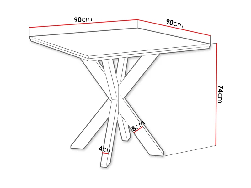 Fynrel Spisebord 90 cm Kvadratisk - Svart/Grå - Møbler - Bord - Spisebord & kjøkkenbord