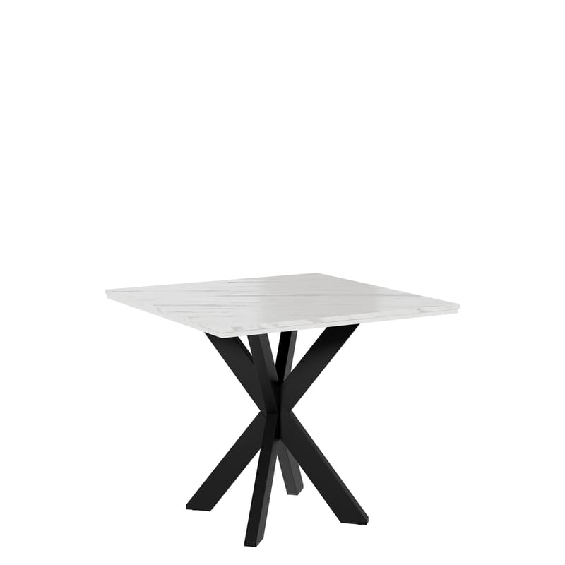 Fynrel Spisebord 90 cm Kvadratisk, Svart/Hvit
