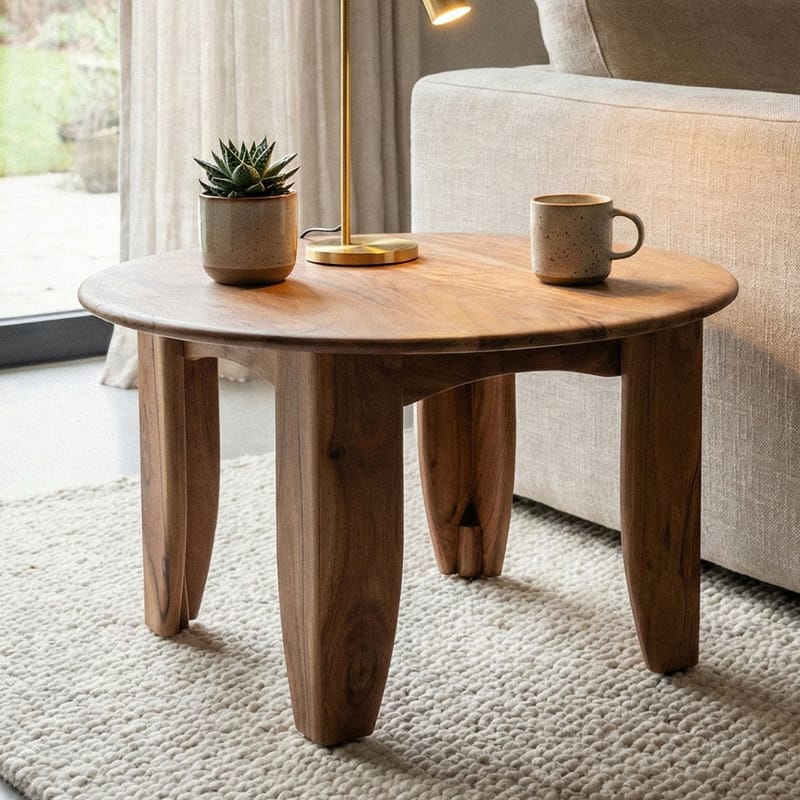 Fynricon sofabord 60 cm rundt - Varm brun - Møbler - Bord - Sofabord