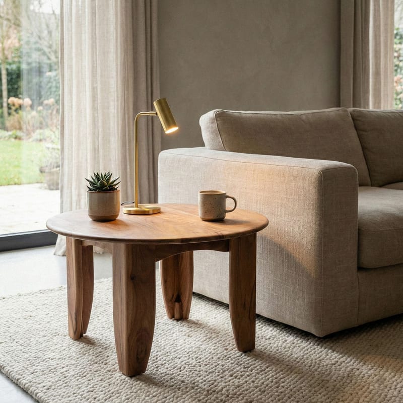 Fynricon sofabord 60 cm rundt - Varm brun - Møbler - Bord - Sofabord