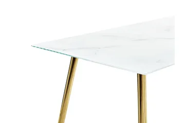 Gabriela Spisebord 70x120 cm - Hvitt Gull - Møbler - Bord - Spisebord & kjøkkenbord
