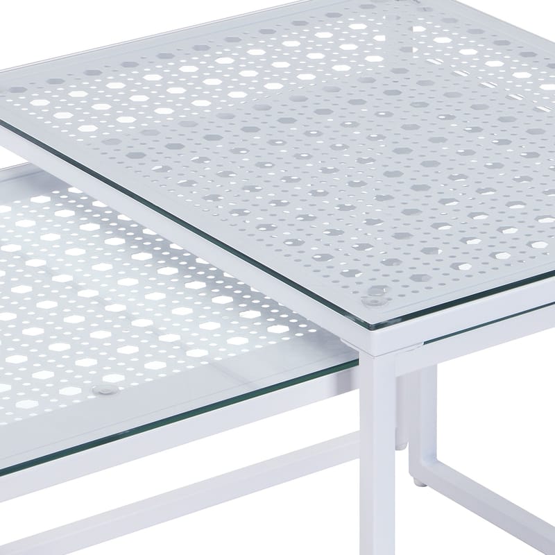 Galilo settbord 100 cm sett med 2 - Gjennomsiktig og matt hvit - Møbler - Bord - Sofabord