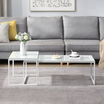 Galilo settbord 100 cm sett med 2 - Gjennomsiktig og matt hvit - Møbler - Bord - Sofabord