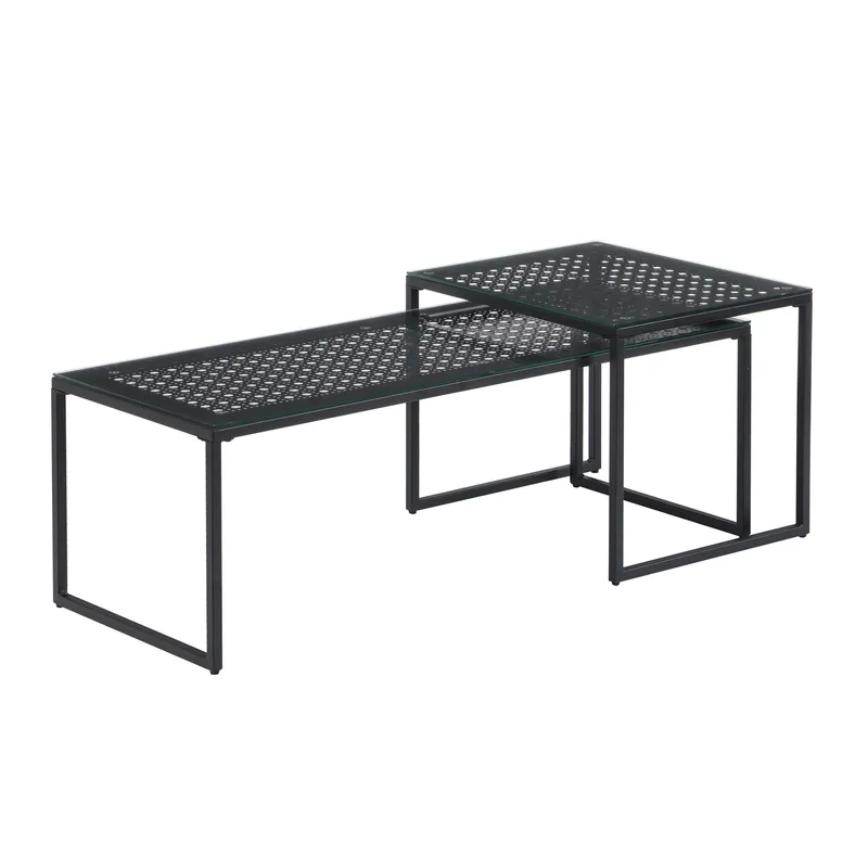Galilo settbord 100 cm sett med 2, Gjennomsiktig og matt svart