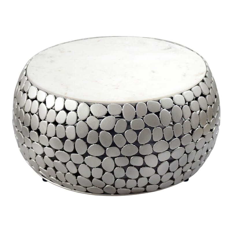 Galino sofabord 66 cm - hvit og sølvfarget - Møbler - Bord - Sofabord