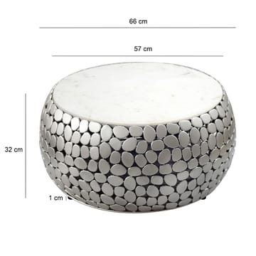 Galino sofabord 66 cm - hvit og sølvfarget - Møbler - Bord - Sofabord