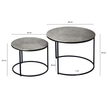 Galova sofabord 60 cm sett med 2 - Gullfarget og svart - Møbler - Bord - Sofabord