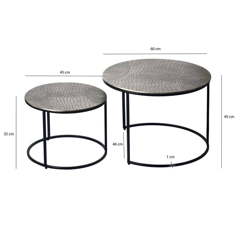 Galova sofabord 60 cm sett med 2 - Gullfarget og svart - Møbler - Bord - Sofabord