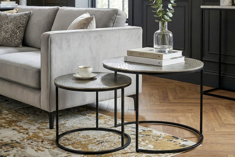 Galova sofabord 60 cm sett med 2 - Gullfarget og svart - Møbler - Bord - Sofabord
