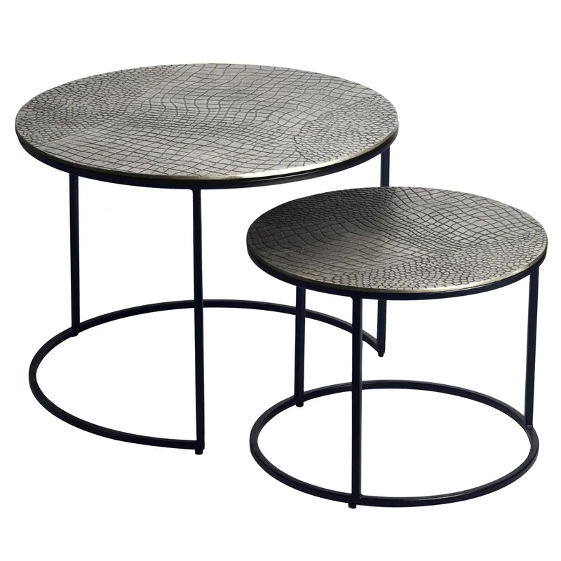 Galova sofabord 60 cm sett med 2, Gullfarget og svart