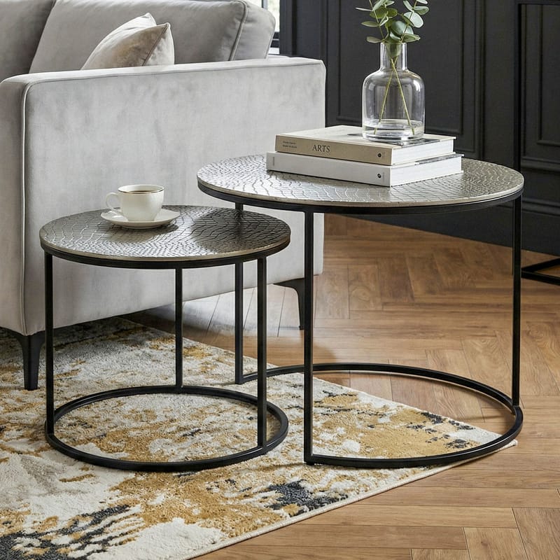Galova sofabord 60 cm sett med 2 - Gullfarget og svart - Møbler - Bord - Sofabord