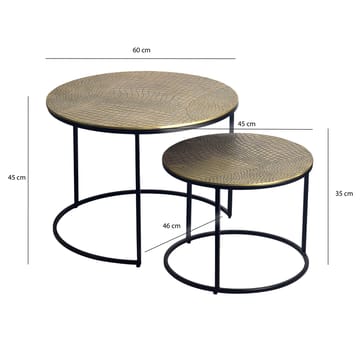 Galova Sofabord 60 cm Sett med 2 - Sølv og svart - Møbler - Bord - Sofabord