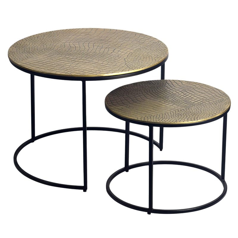 Galova Sofabord 60 cm Sett med 2 - Sølv og svart - Møbler - Bord - Sofabord
