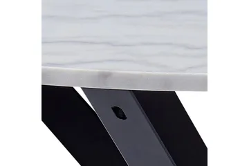 Ganesh Rundt Spisebord 110 cm med Marmorplate og Metalllook - Hvit - Møbler - Bord - Spisebord & kjøkkenbord