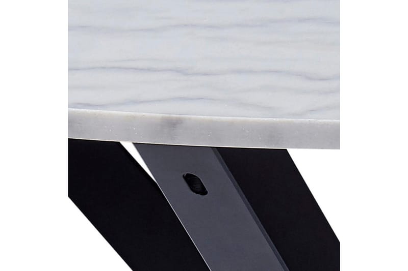 Ganesh Rundt Spisebord 110 cm med Marmorplate og Metalllook - Hvit - Møbler - Bord - Spisebord & kjøkkenbord
