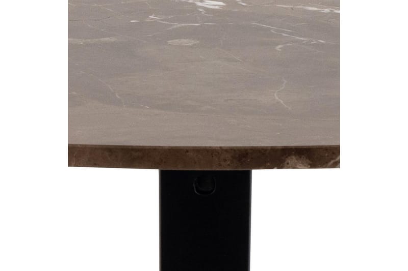 Ganesh Rundt Spisebord 120 cm med Marmorplate og Metalllook - Brun - Møbler - Bord - Spisebord & kjøkkenbord