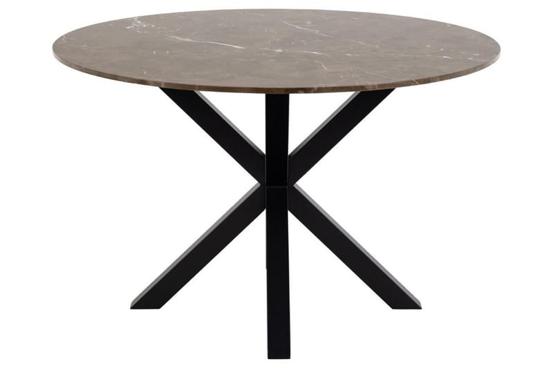 Ganesh Rundt Spisebord 120 cm med Marmorplate og Metalllook - Brun - Møbler - Bord - Spisebord & kjøkkenbord