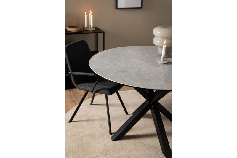 Ganesh Spisebord 119 cm Rundt - Grå - Møbler - Bord - Spisebord & kjøkkenbord