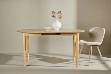 Gilda Rundt Spisebord 110 cm med Tre- og Eikeutseende - Whitewash - Møbler - Bord - Spisebord & kjøkkenbord