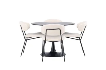 Glade Matgruppe 100 cm Rund med 4 Chico Stoler - Sort - Møbler - Bord - Spisegrupper