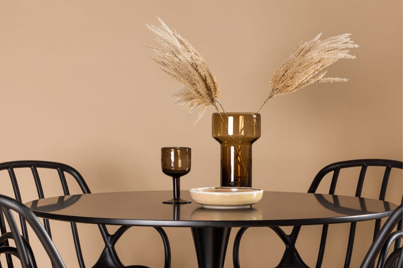 Glade Spisegruppe 100 cm Rund med 4 Dyrön Stoler - Sort - Møbler - Bord - Spisegrupper