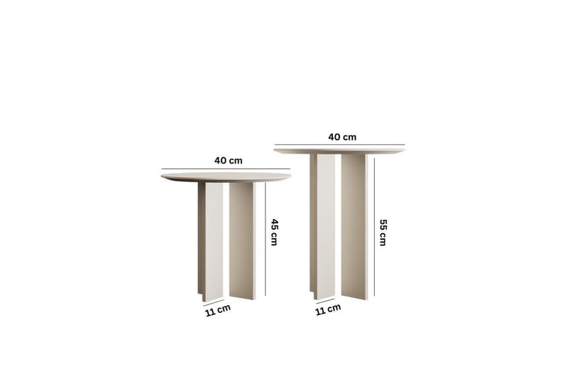 Glenure Sofabord 40 cm - Cremehvit - Møbler - Bord - Sofabord