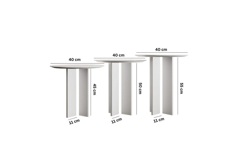 Glenure Sofabord 40 cm - Hvit - Møbler - Bord - Sofabord