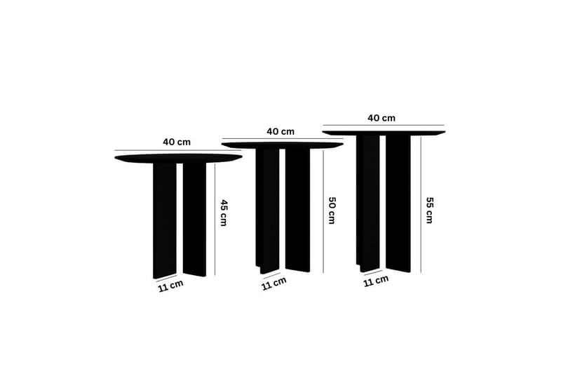 Glenure Sofabord 40 cm - Svart - Møbler - Bord - Sofabord