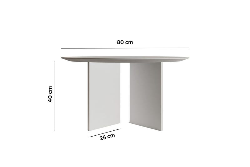Glenure Sofabord 80 cm - Hvit - Møbler - Bord - Sofabord