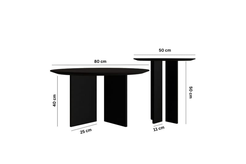 Glenure Sofabord 80 cm - Svart - Møbler - Bord - Sofabord