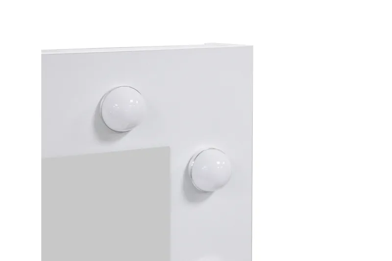 Glow Lite Sminkebord 80 cm med speil skuffer og krakk - LED Belysning - Hvit - Møbler - Bord - Sminkebord & toalettbord