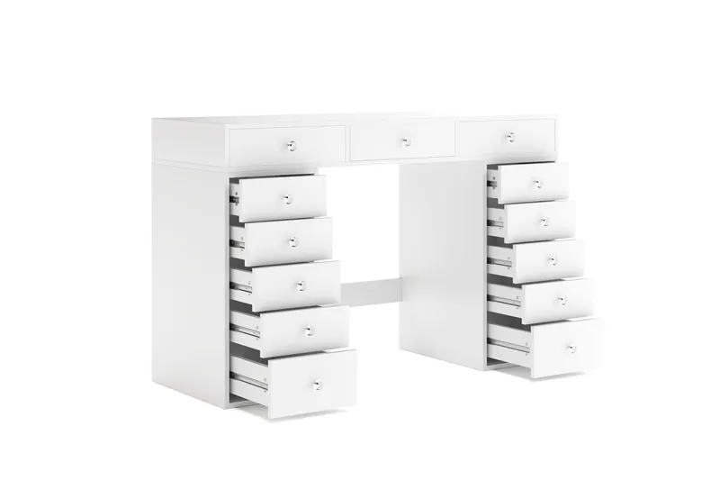 Glow Stort sminkebord – Oppbevaring med skuffer 120 cm - Hvit - Møbler - Bord - Sminkebord & toalettbord