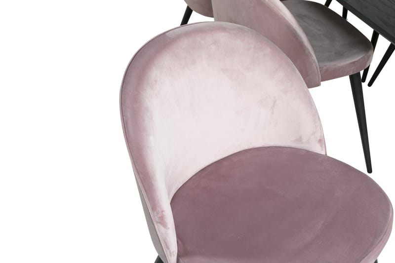 Gold Spisegruppe Forlengningsbar 180-220 cm Rektangulær med 6 Velvet Stoler - Sort - Møbler - Bord - Spisegrupper