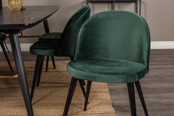 Gold spisegruppe uttrekkbar 180-220 cm rektangulær med 6 Velvet stoler - Møbler - Bord - Spisegrupper