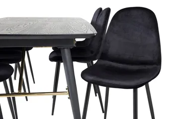Gold uttrekkbart spisebord 180 cm med 6 Polar kjøkkenstoler - Møbler - Bord - Spisegrupper