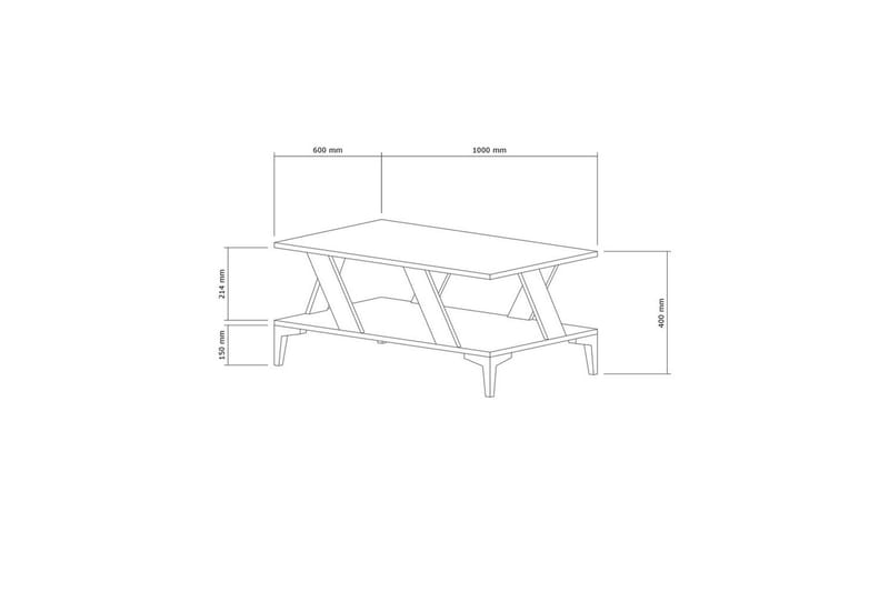 Gralen Stuebord 100 cm - Antrasitt/Natur - Møbler - Bord - Sofabord