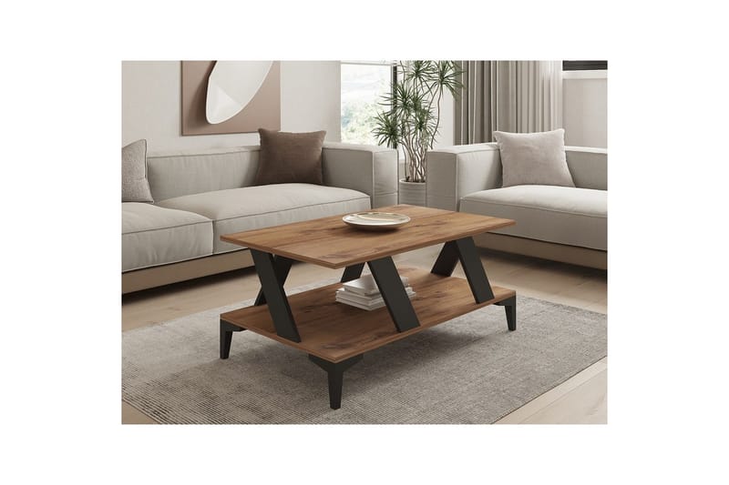 Gralen Stuebord 100 cm - Antrasitt/Natur - Møbler - Bord - Sofabord