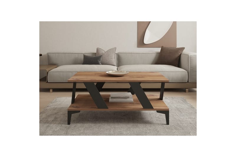 Gralen Stuebord 100 cm - Antrasitt/Natur - Møbler - Bord - Sofabord