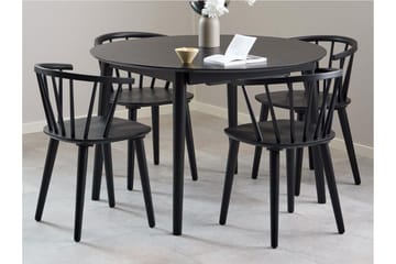 Grasonville Forlengbar Spisegruppe 115-154 cm + 4 stk. Spisestoler - Svart - Møbler - Bord - Spisegrupper