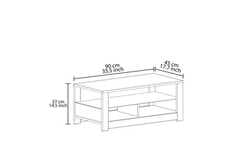 Griselda Sofabord 90 cm - Grå/Travertin - Møbler - Bord - Sofabord