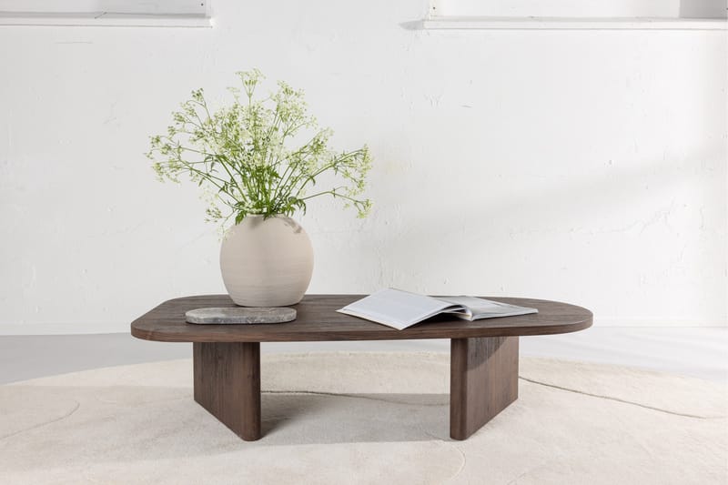 Grönvik ovalt sofabord 130 × 65 cm - Mørkebrun/valnøtt/tre - Møbler - Bord - Sofabord