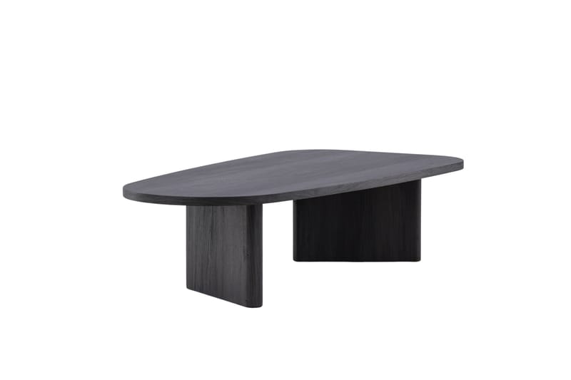 Grönvik Ovalt Sofabord 130x65 cm i Malt Tre - Sort - Møbler - Bord - Sofabord